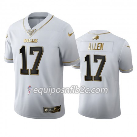 Camiseta Hombre NFL Buffalo Bills Josh Allen 17 Nike Blanco Golden Edition 100th Camiseta Hombre NFL Buffalo Bills Josh Allen 17 Nike Blanco Golden Edition 100th
